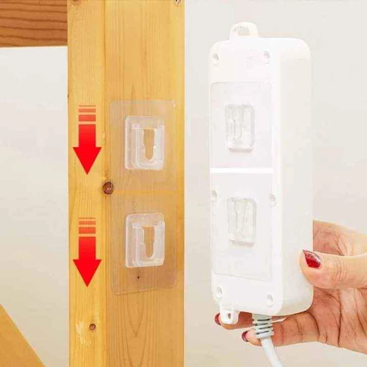 Double-Sided Adhesive Wall Hooks (12 Pair Set)