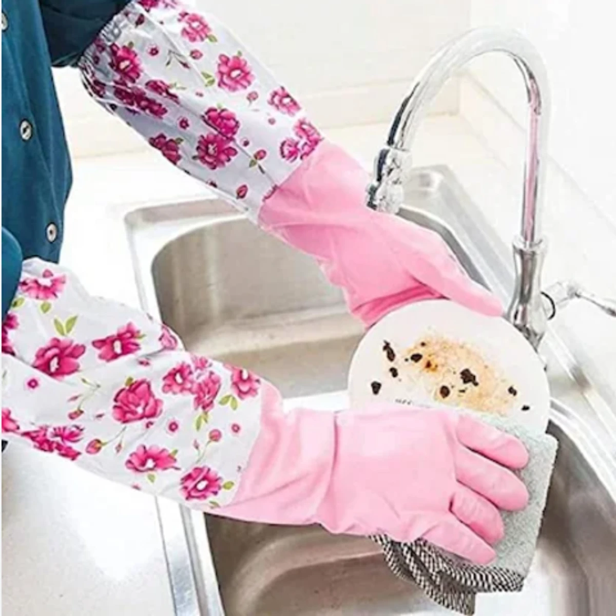 Long High Quality Kitchen Hand Gloves - ১ জোড়া