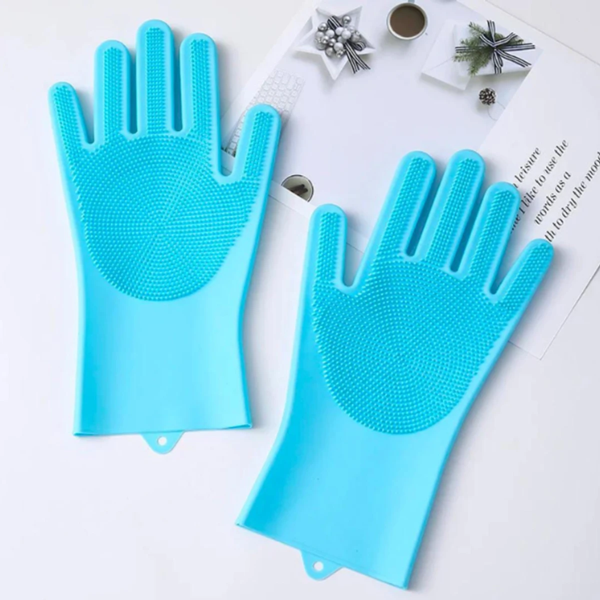 Silicone Kitchen Hand Gloves (2 pcs) - High Quality 1 জোড়া